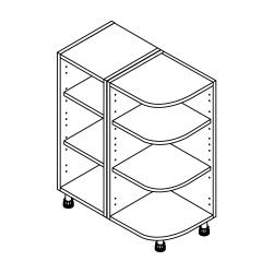 300mm wide Curved Base Unit - Easy Flat Pack