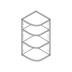 300mm Wide - CURVED Corner Wall Cabinet - Easy Flat Pack